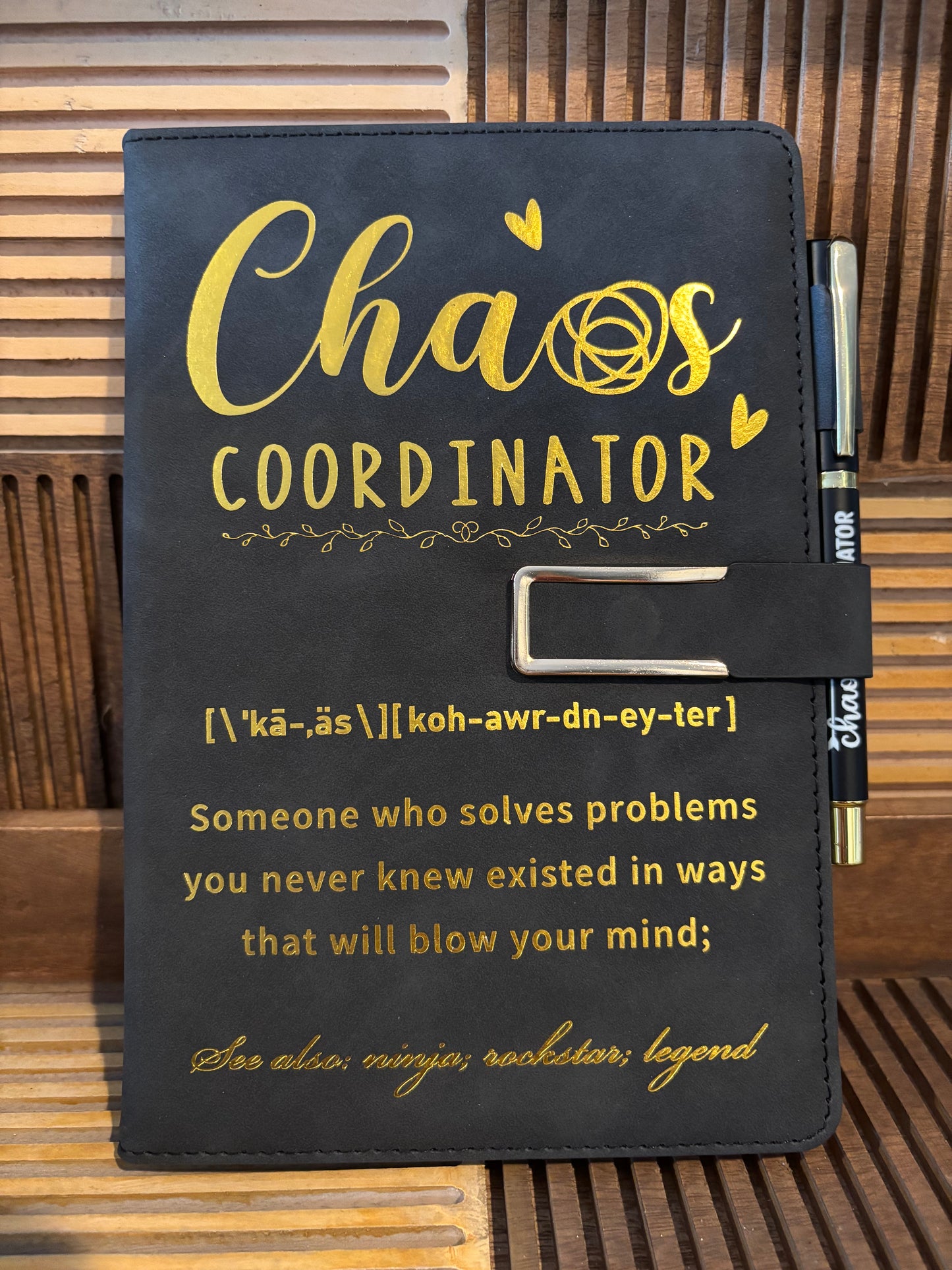 Chaos Coordinator Journal + Pen Set – Boho Luxe Stationery for Women on a Mission