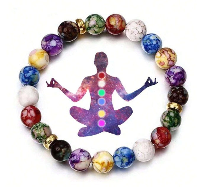 7 Chakra acrylic beaded bracelet for spiritual healing and meditation”
“Colorful chakra energy bracelet for yoga, positivity, and balance”
“Bohemian style 7 chakra stretch bracelet for daily spiritual wear”
“Lightweight handmade chakra bead bracelet for men and women”