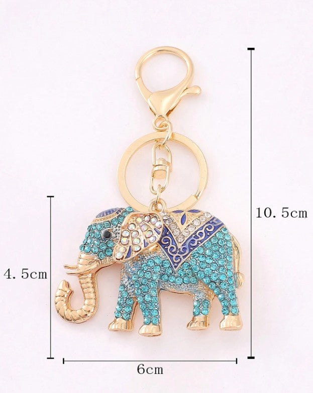 Whimsical Rhinestone Elephant Keychain – Spiritual Charm for Women, Bag & Backpack Accessory, Gift-Ready Decoration