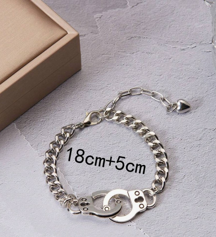 Unisex Handcuff Chain Bracelet – Bold & Playful Style