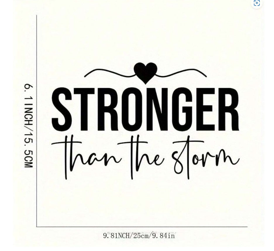 “Stronger Than The Storm” Iron-On Patch – Uplifting Apparel Transfer