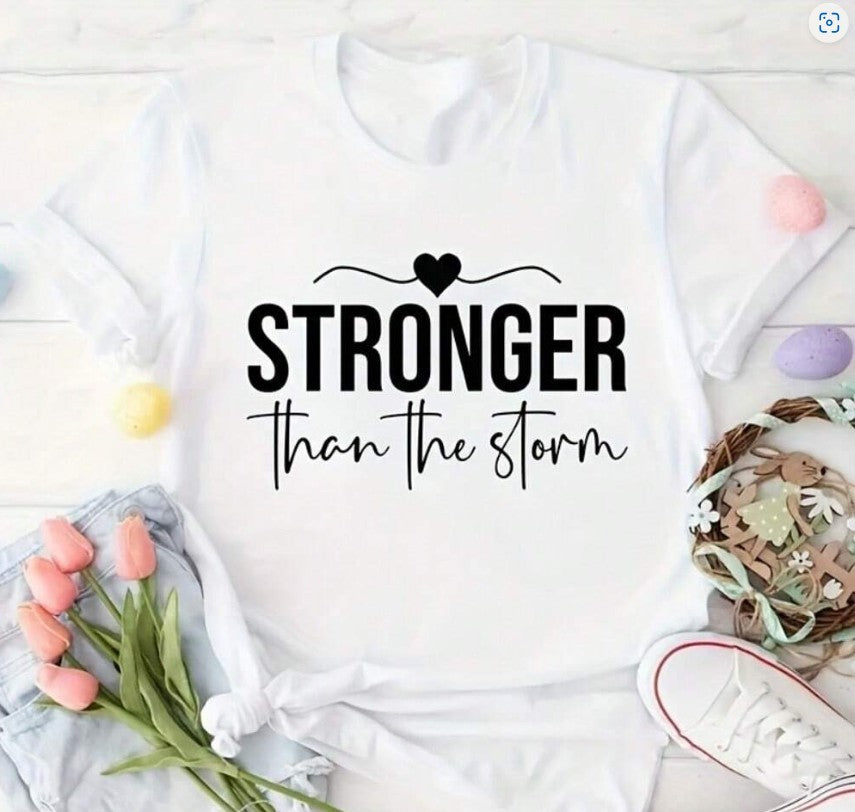 “Stronger Than The Storm” Iron-On Patch – Uplifting Apparel Transfer