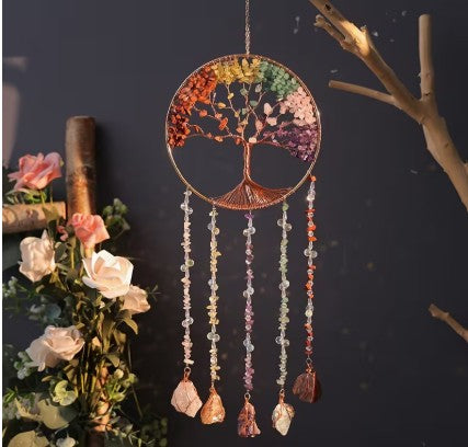 Tree of Life Dream Catcher with Natural Stones