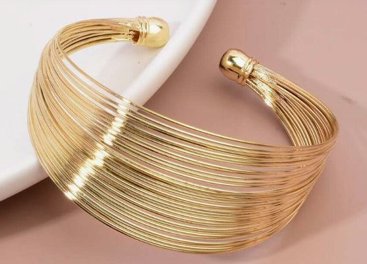 “Minimalist gold spiritual cuff bracelet for women”

“Adjustable gold bangle with modern spiritual design”

“Golden energy cuff inspired by mindfulness and clarity”

“Elegant lightweight bracelet with spiritual symbolism”

