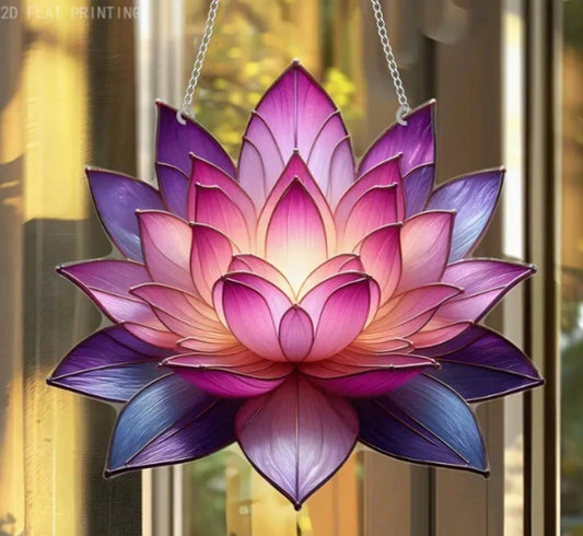 Acrylic lotus flower sun catcher for window and garden decoration”

“2D flat lotus pendant sun catcher hanging for spiritual decor”

“Lightweight acrylic lotus window hanging for bedroom and yard”

“Bohemian-style lotus sun catcher pendant for holiday and outdoor use”