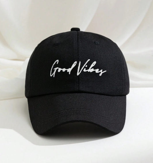 “Goodvibes embroidered adjustable unisex sun hat”

“Breathable lightweight curved brim hat for men and women”

“Positive message sun hat for summer and daily adventures”

“Relaxed fit embroidered sun hat for festival and beach style”

