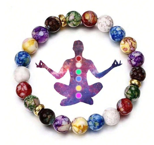 7 Chakra acrylic beaded bracelet for spiritual healing and meditation”

“Colorful chakra energy bracelet for yoga, positivity, and balance”

“Bohemian style 7 chakra stretch bracelet for daily spiritual wear”

“Lightweight handmade chakra bead bracelet for men and women”