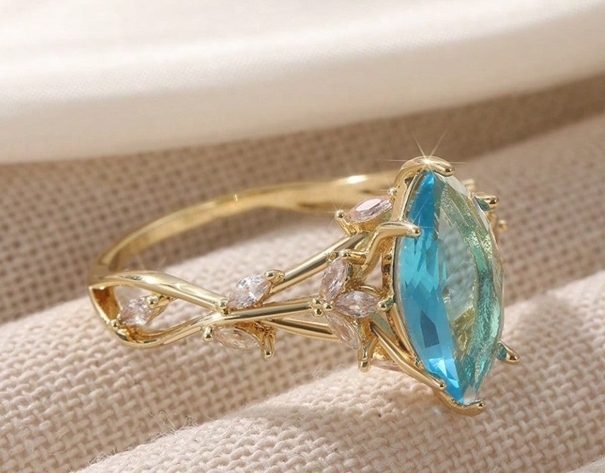 “Elegant vintage leaf cubic zirconia engagement ring for brides and anniversaries”

“Lady-like leaf-shaped wedding party ring with sparkling stones”

“Nature-inspired cubic zirconia engagement ring gift for her”

“Romantic leaf design anniversary and wedding jewelry for women”