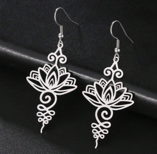 “Lightweight stainless steel lotus flower earrings for women”

“Delicate and pretty lotus earrings symbolizing growth and peace”

“Minimalist spiritual lotus flower jewelry for everyday wear”

“Elegant stainless steel flower earrings for daily outfits and gifts”