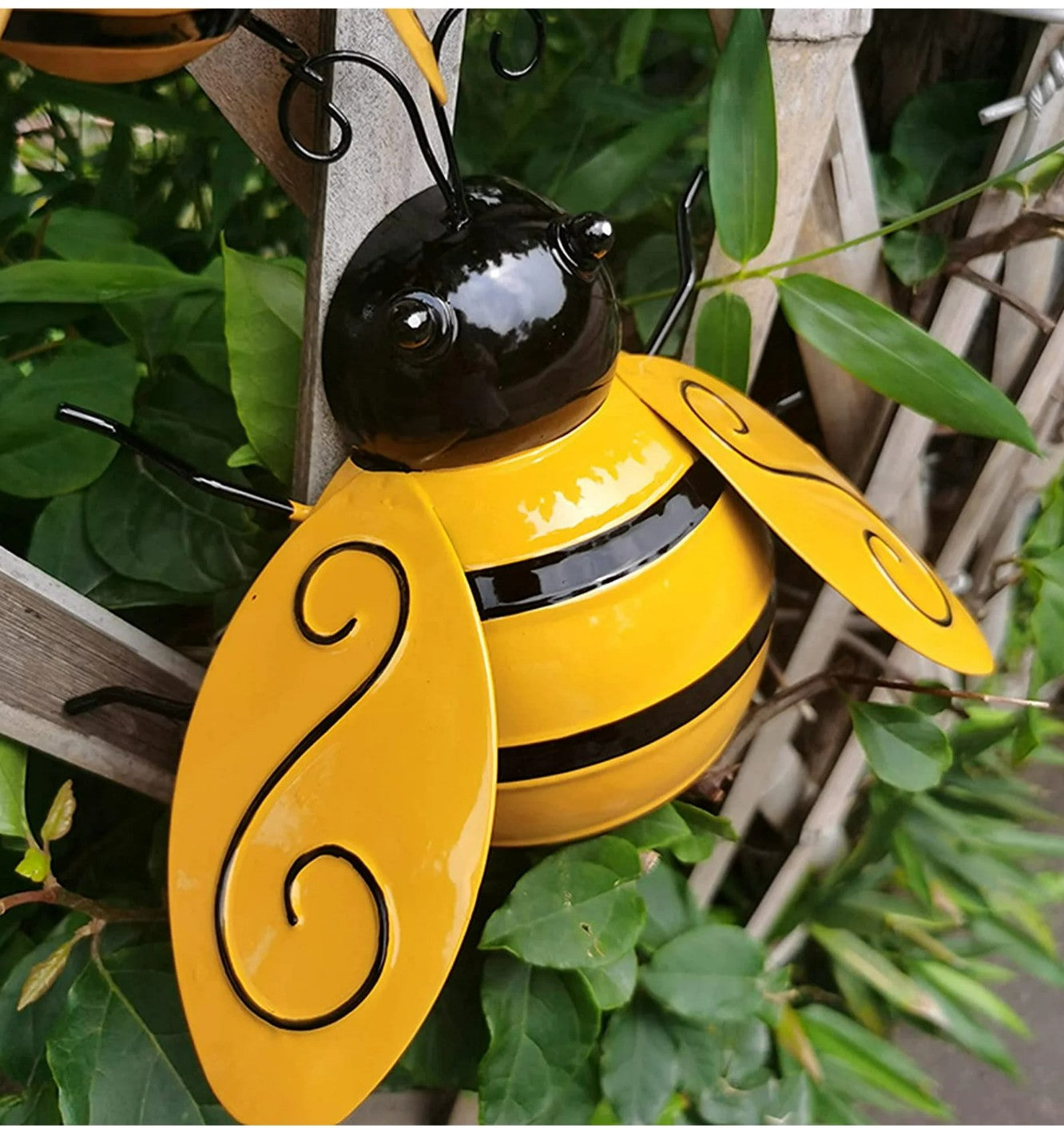 “Set of 4 metal 3D bumble bee wall decorations for outdoor garden use”

“Iron bee sculptures with raised wings and hand-painted detail”

“Bee wall art for patio, porch, or indoor farmhouse style”

“Decorative 3D bee wall hangings from Bee Loved Collection by Christie Bella”

