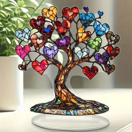 “7-inch acrylic Tree of Life wall art with heart design”

“Art Deco spiritual wall decor with heart-centered Tree of Life”

“Modern 2D acrylic artwork symbolizing love, growth, and unity”

“Tree of Life heart design decor for boho or spiritual homes”