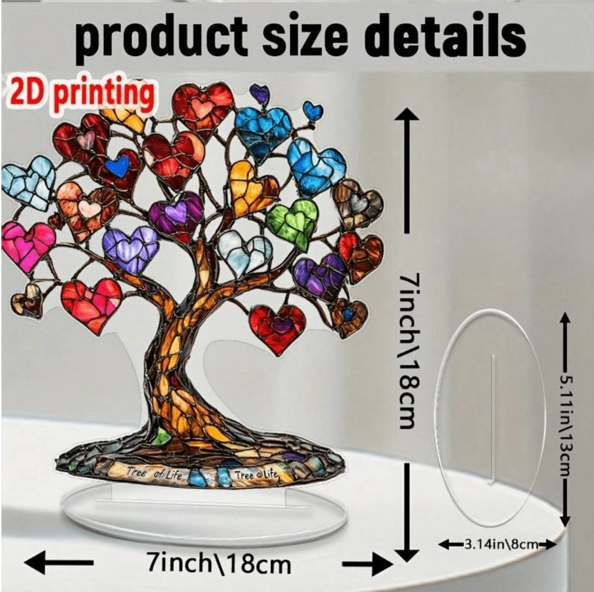 “7-inch acrylic Tree of Life wall art with heart design”

“Art Deco spiritual wall decor with heart-centered Tree of Life”

“Modern 2D acrylic artwork symbolizing love, growth, and unity”

“Tree of Life heart design decor for boho or spiritual homes”