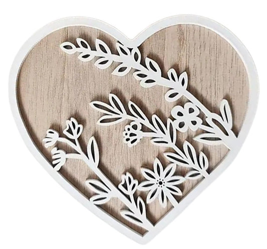 “Heart-shaped carved wooden pendant with floral accents”

“3D hollow wooden heart wall hanging for boho or rustic decor”

“Love-themed wood ornament with flowers for home or gifts”

“Rustic heart-shaped decoration with flower carvings”