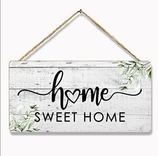 “Rustic white wooden plaque with Home Sweet Home text”

“Farmhouse-style wall decor sign in 20x10cm size”

“Inspirational white wood wall sign for cozy home decor”

“Home Sweet Home printed wooden hanging plaque”