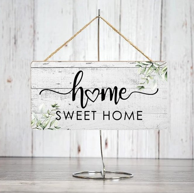 “Rustic white wooden plaque with Home Sweet Home text”

“Farmhouse-style wall decor sign in 20x10cm size”

“Inspirational white wood wall sign for cozy home decor”

“Home Sweet Home printed wooden hanging plaque”