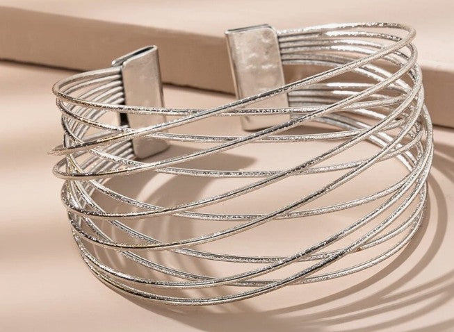 “Boho multi-layer wire cuff bracelet for women – adjustable bangle”

“Spiritual bangle bracelet with crisscross wire design”

“Adjustable open cuff bracelet in bohemian style”

“Boho-chic bracelet with layered wire strands – stackable jewelry”

“Lightweight boho cuff bracelet with spiritual energy design”