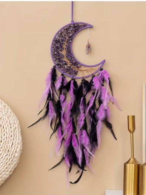 Purple Moon Tree of Life Dream Catcher
